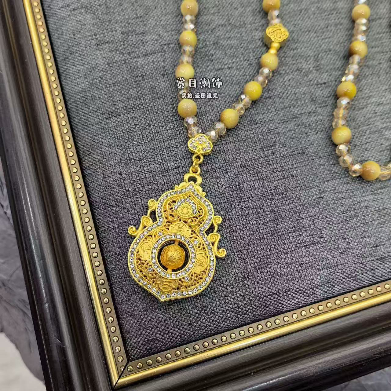 非金属仿水晶项链 金福禄纳福百搭毛衣链精致仿金属毛衣链搭配