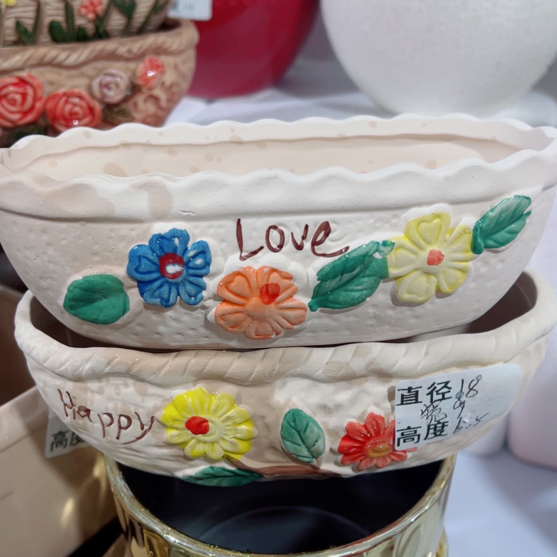 有孔，陶瓷花盆满10米包邮发货