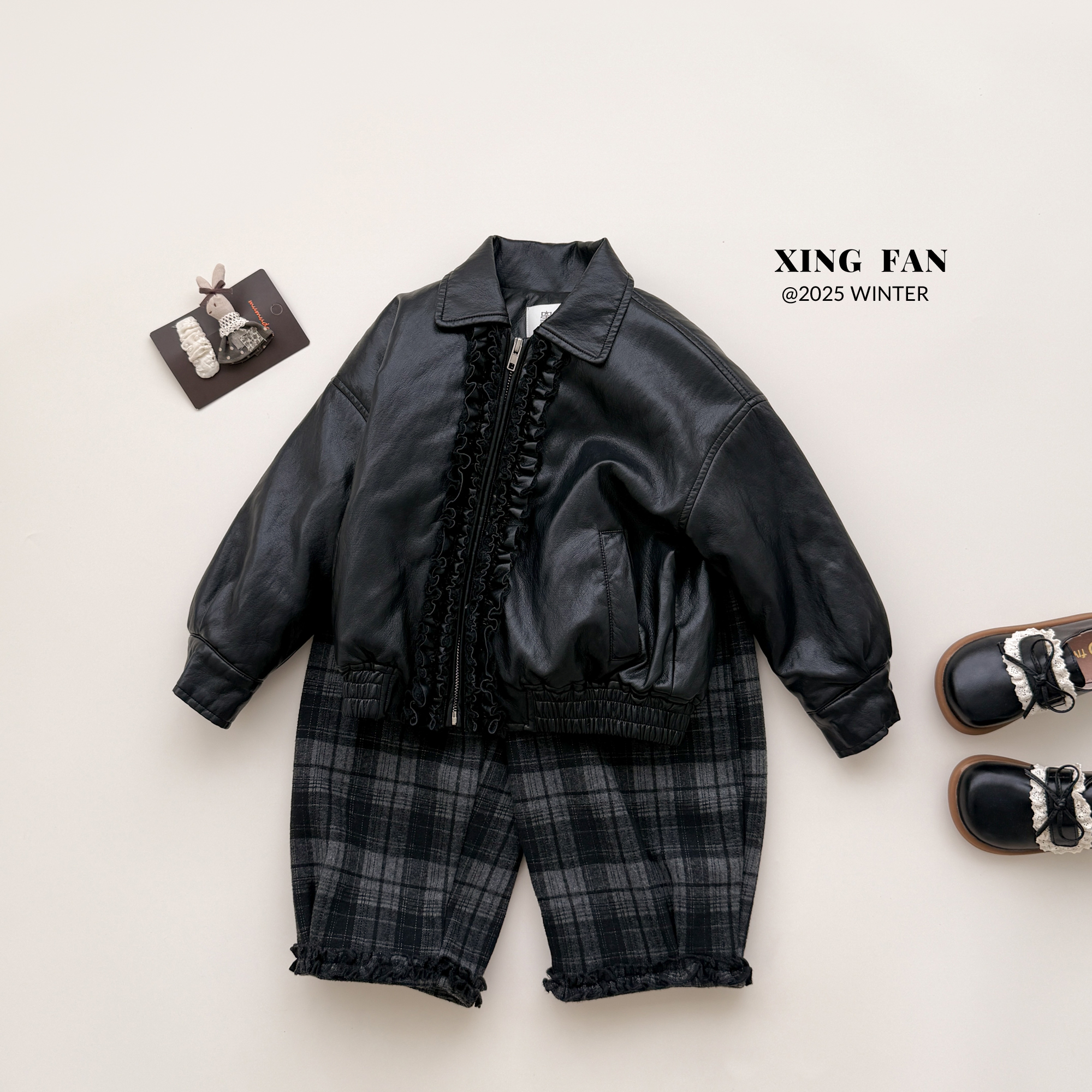 【现货】星范童装2025年冬装新款女童加厚夹棉皮衣外套254-XF-54027