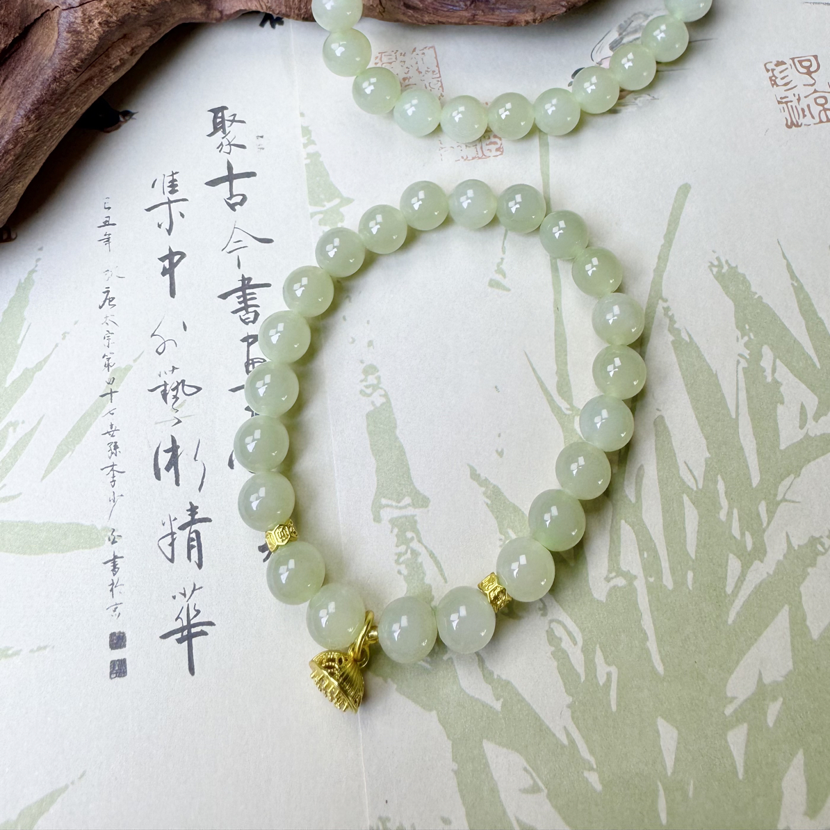 西亚珠宝xfy66 和田玉晴水手链卡 8mm 多样性发其一