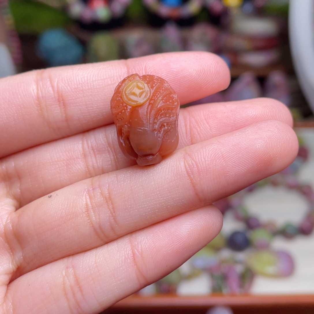 玛瑙/玉髓珠宝半成品未镶嵌布**熙盐源玛瑙橘色白菜