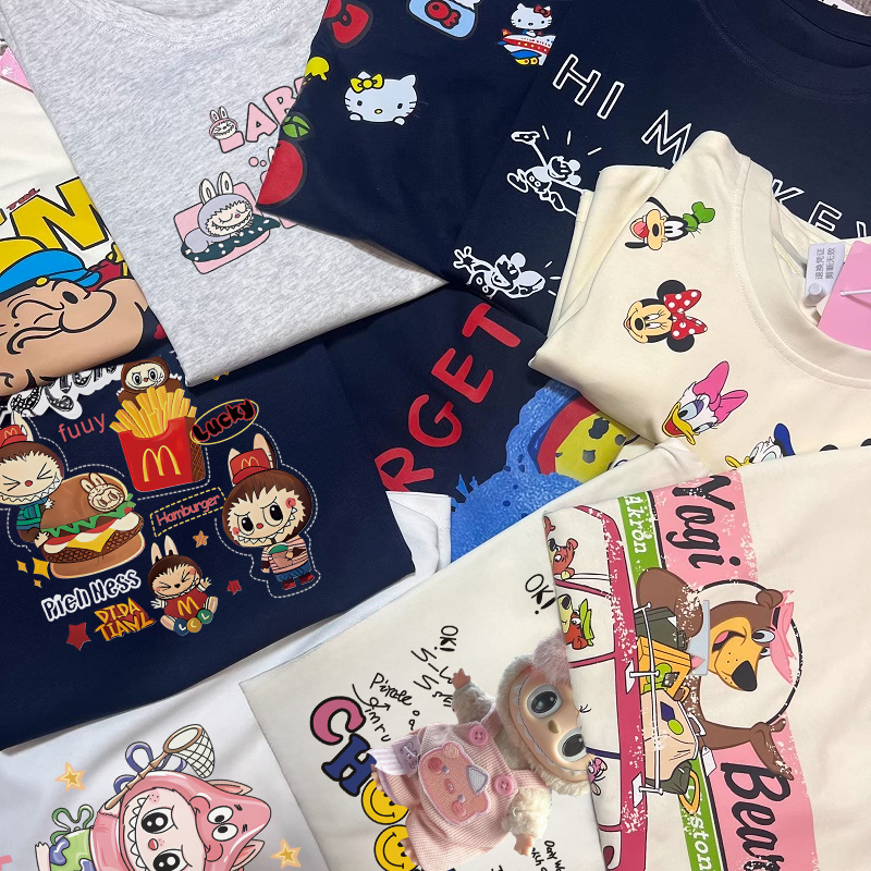 【101-140】儿童纯棉t恤白色宝宝百搭吸汗透气春秋款学生上衣