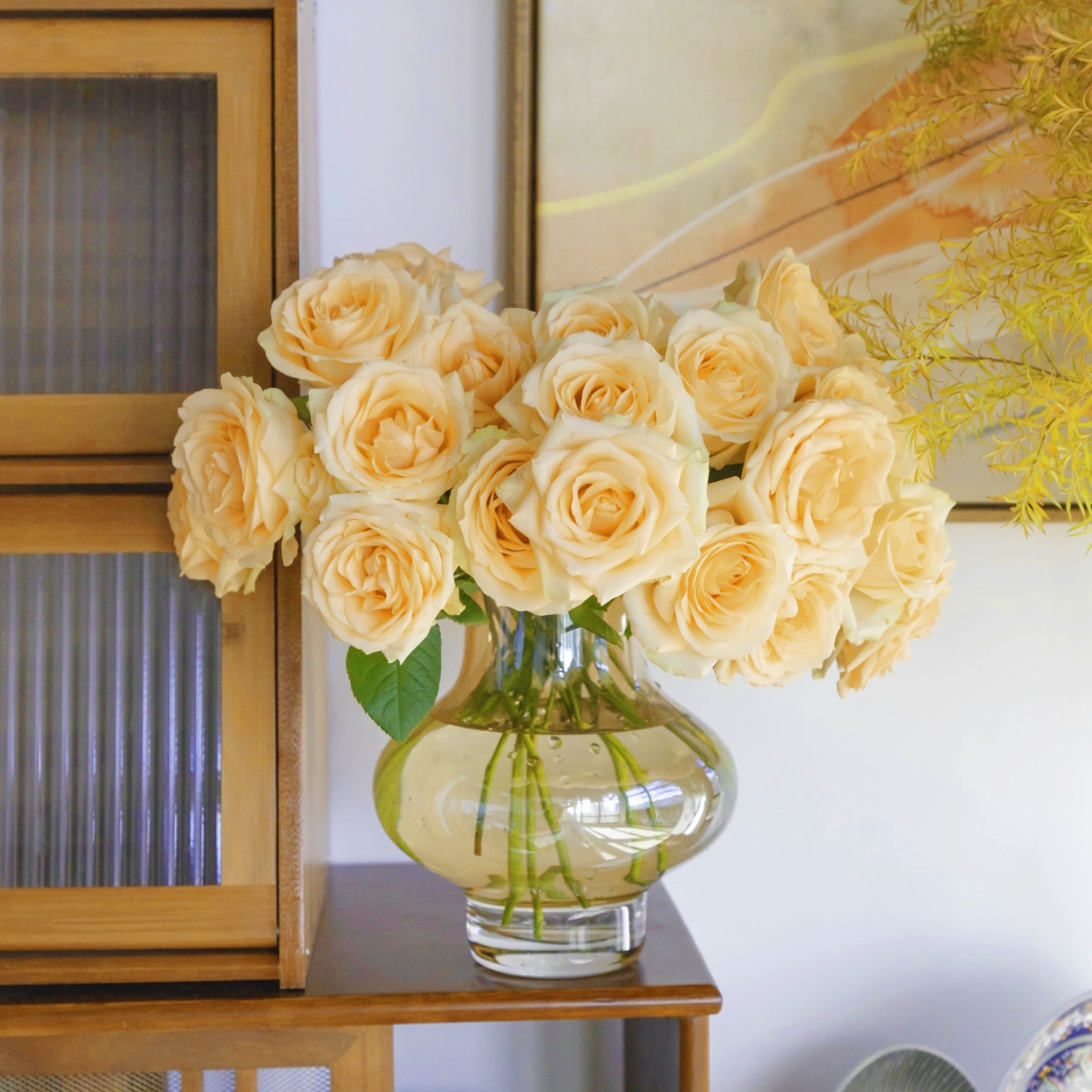 【蜜桃雪山】香槟玫瑰家用鲜切花花束玫瑰花家养送人顺丰1单包邮