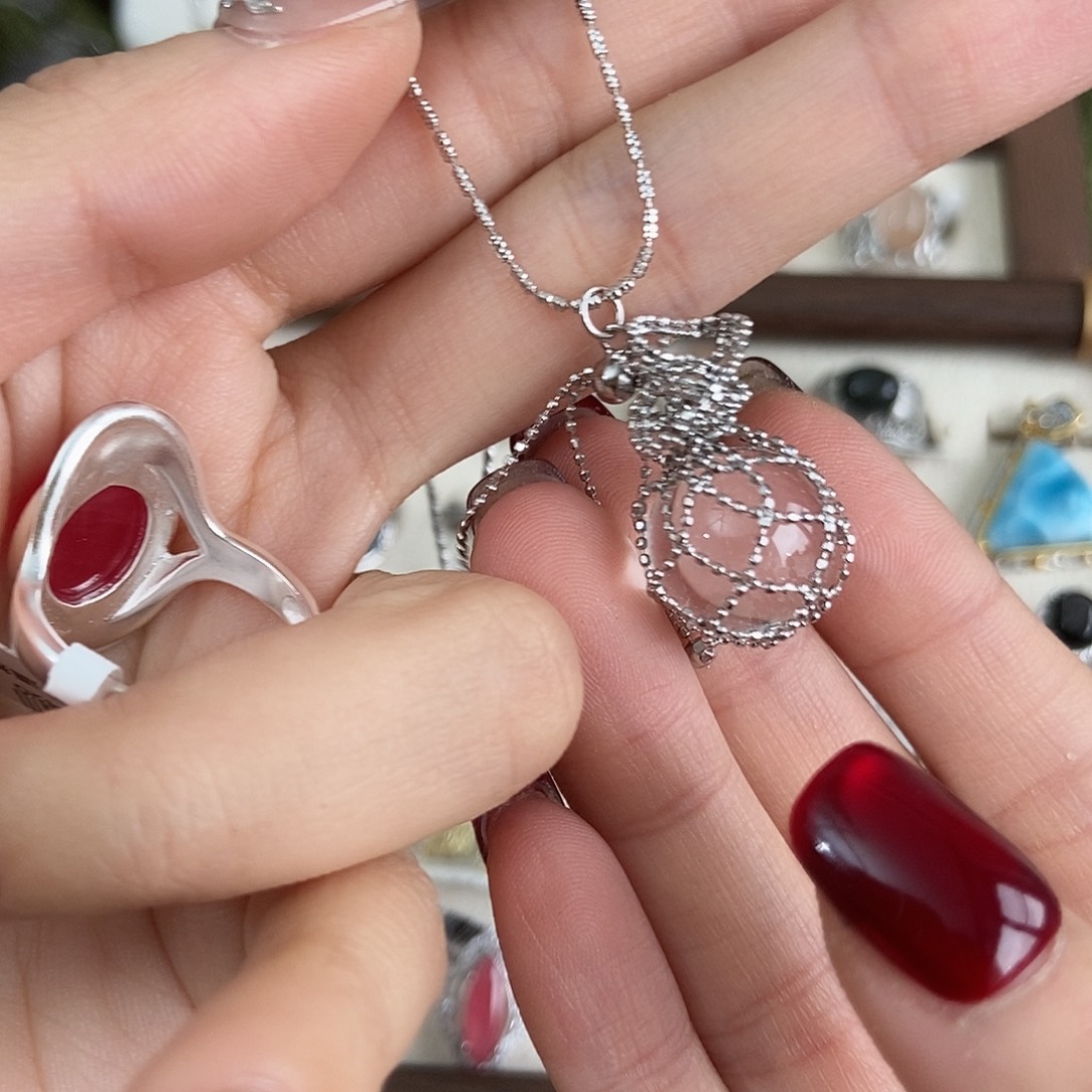 f***点烟晶戒指未镶嵌钱袋子