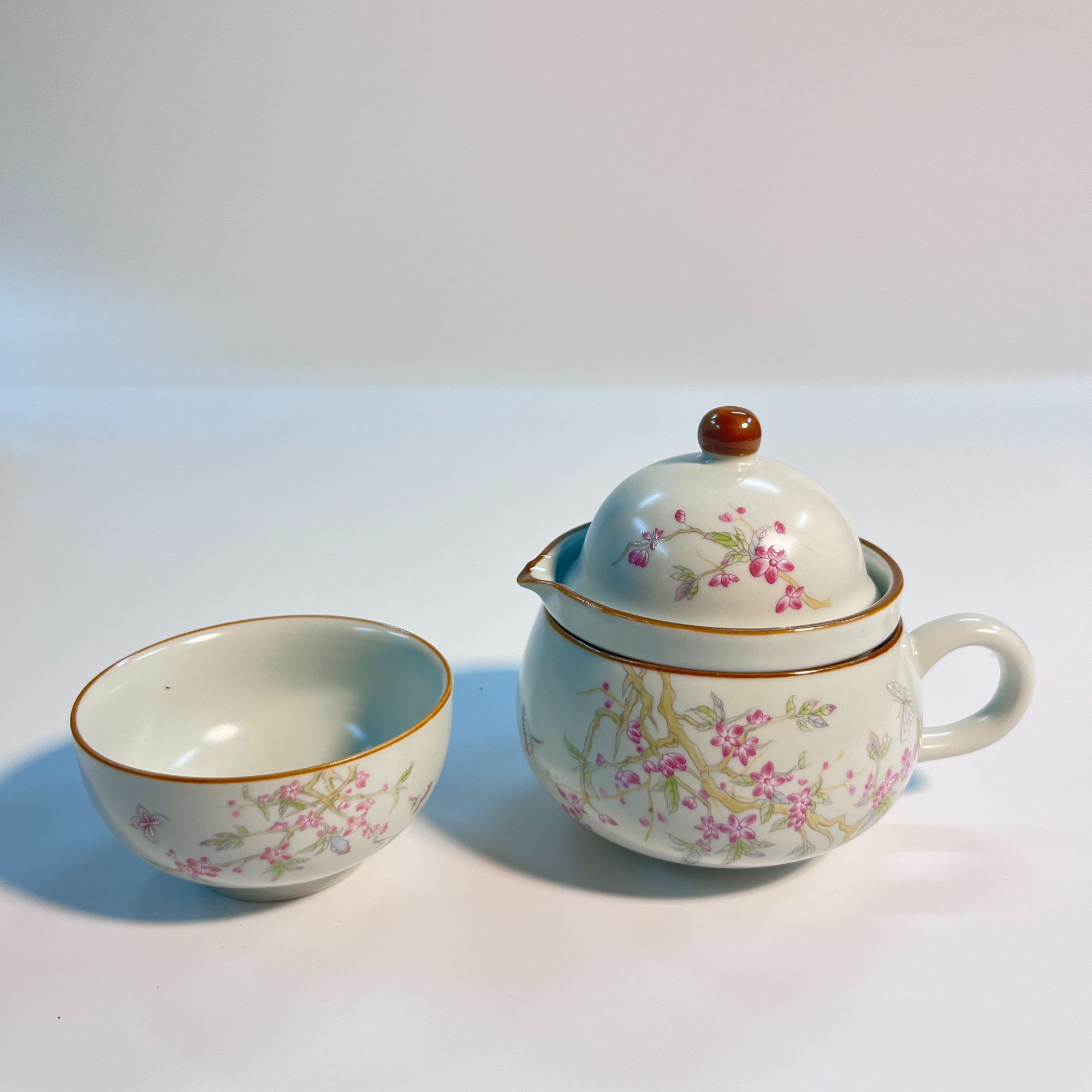 米黄汝窑西施茶壶茶杯单壶开片可养泡茶器大容量茶道家用功夫茶具