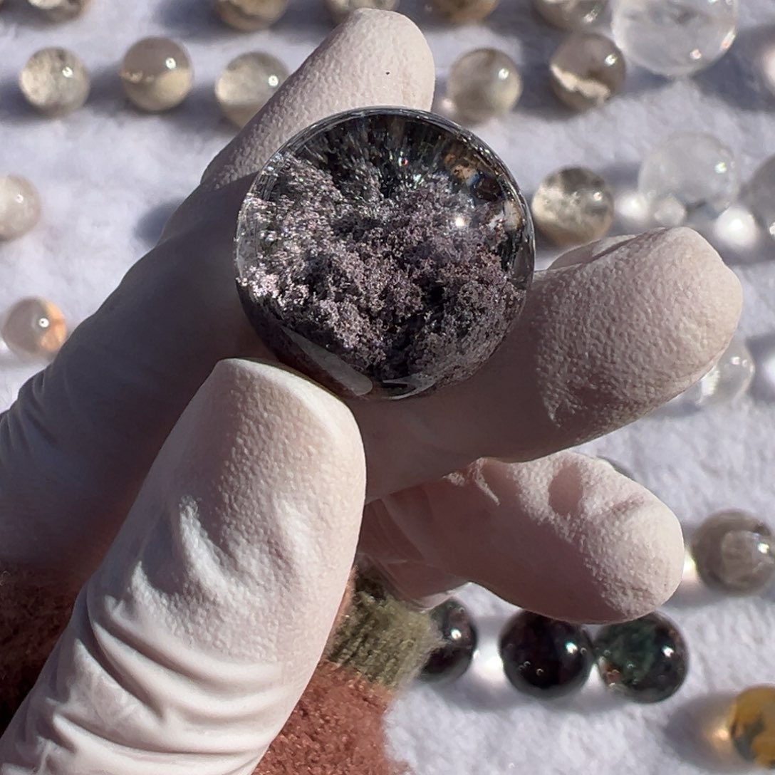 水晶紫幽灵20mm单珠不退换未镶嵌