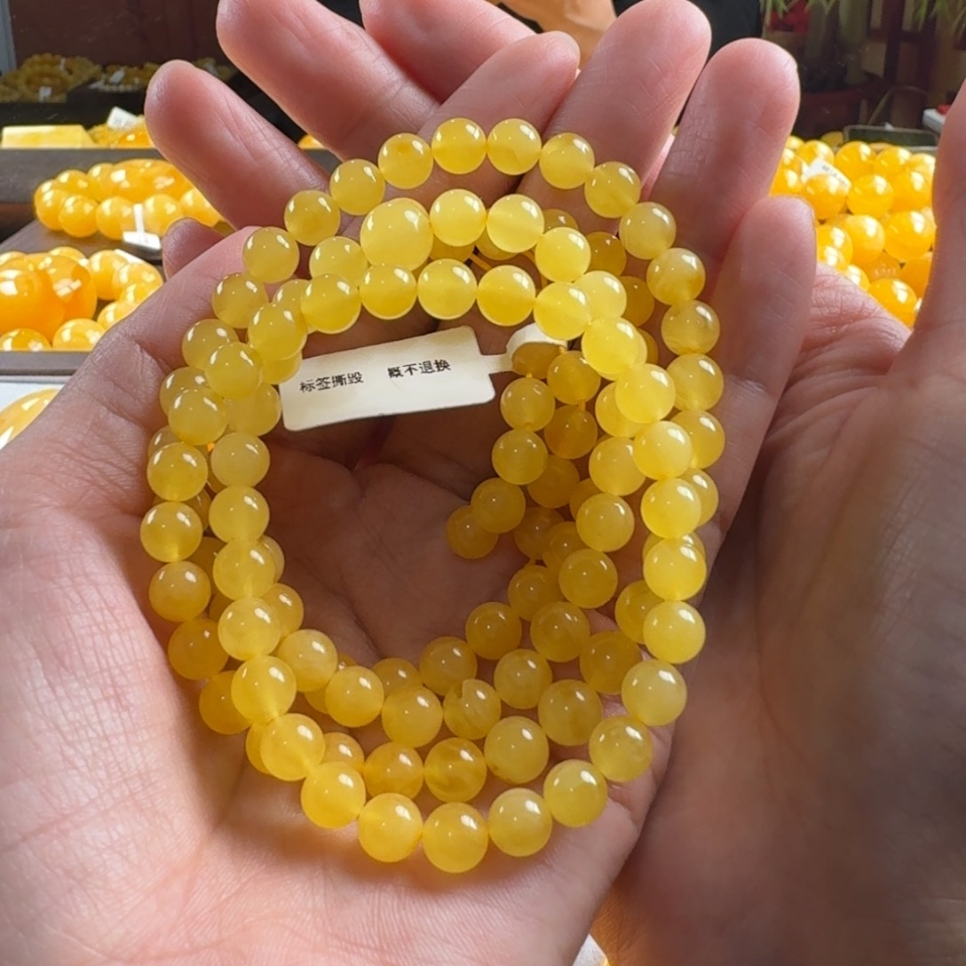 蜜蜡毛衣链未镶嵌