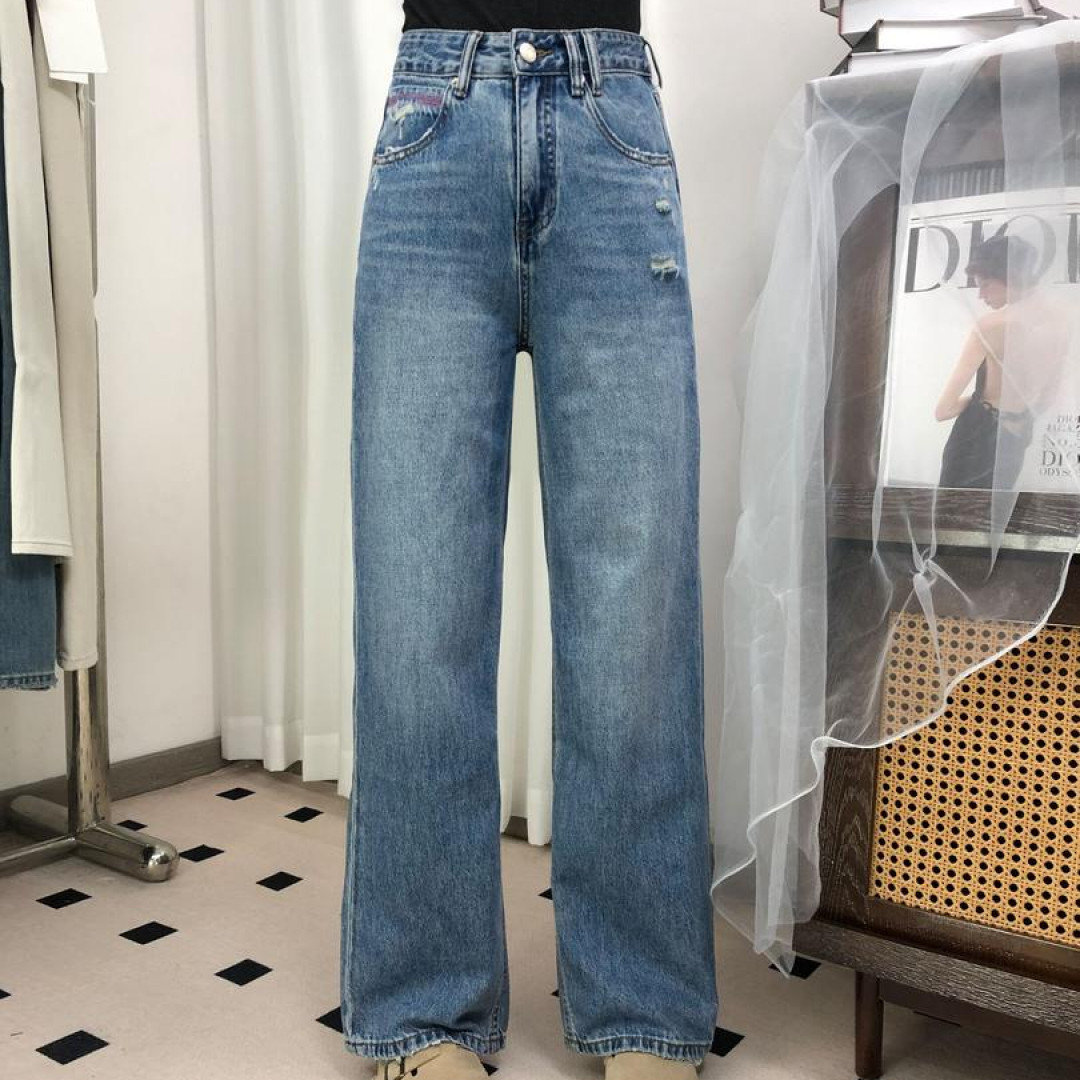 SU【996】花98 愫ZL MWMA无弹直筒窄版阔腿设计款牛仔裤~