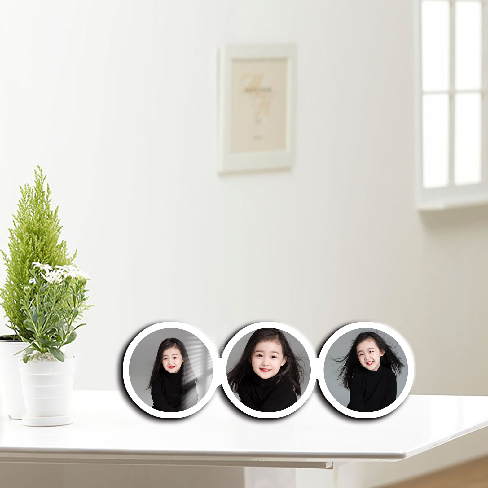 水晶高清相框宝宝照闺蜜照情侣照玄关摆台定制