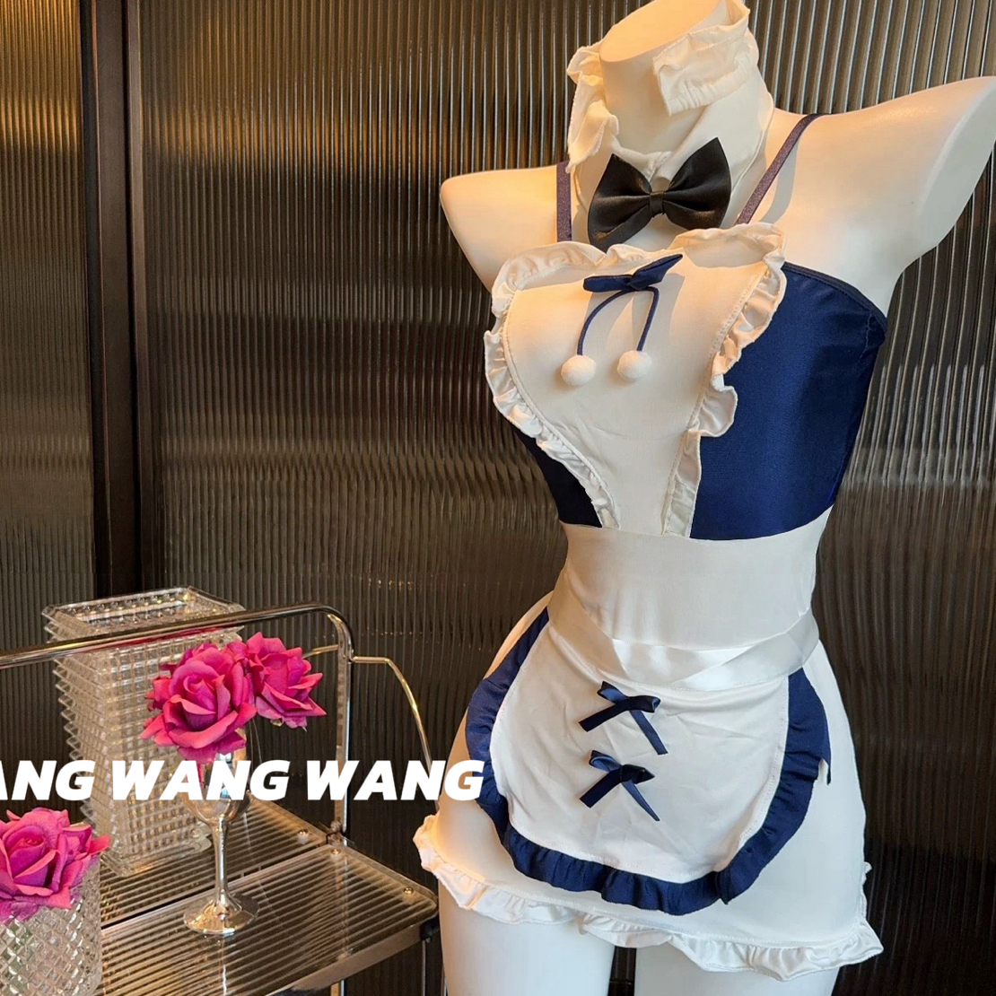 [WANG]超漂亮*纯欲风睡裙显瘦包臀爱心辣妹性感蕾丝花边裙