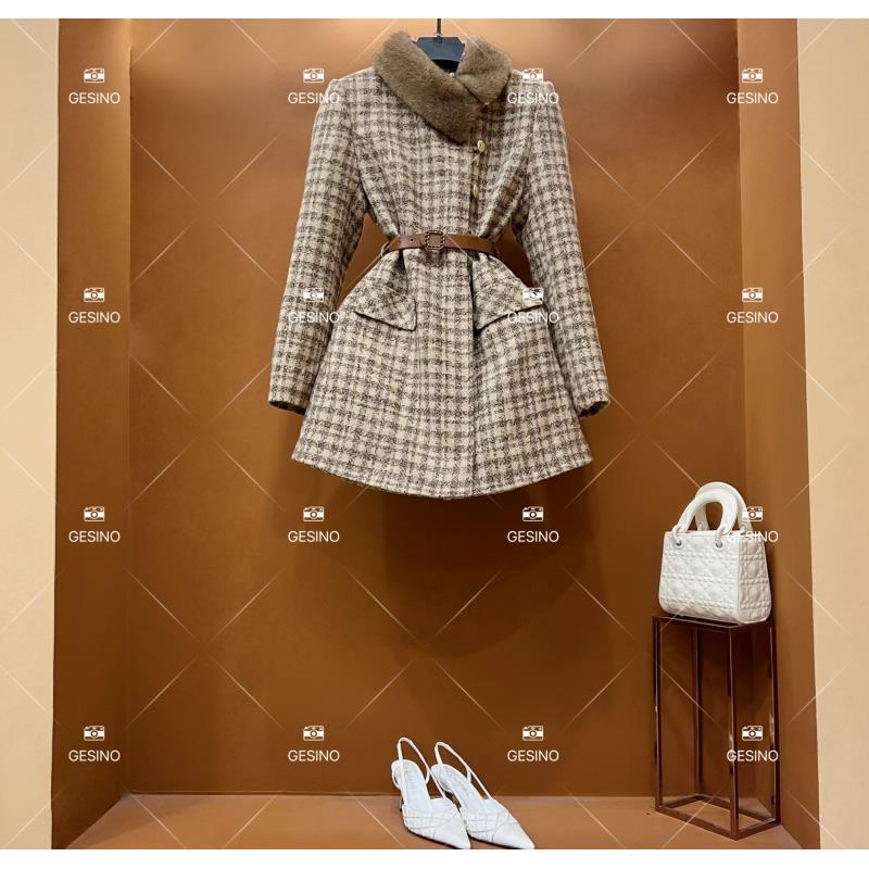 【丽】秋冬气质小香风时尚设计师中长款外套 QD-2025358