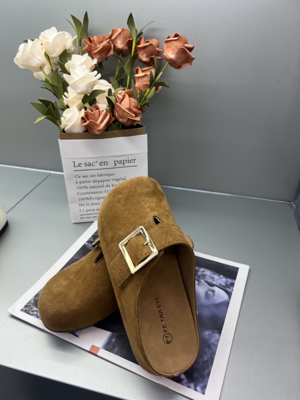 新款舒适百搭厚底内增高女外穿春夏季包头一脚蹬勃肯拖鞋