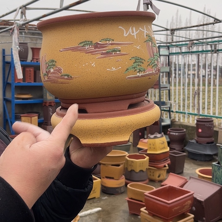 紫砂花盆紫砂等传统