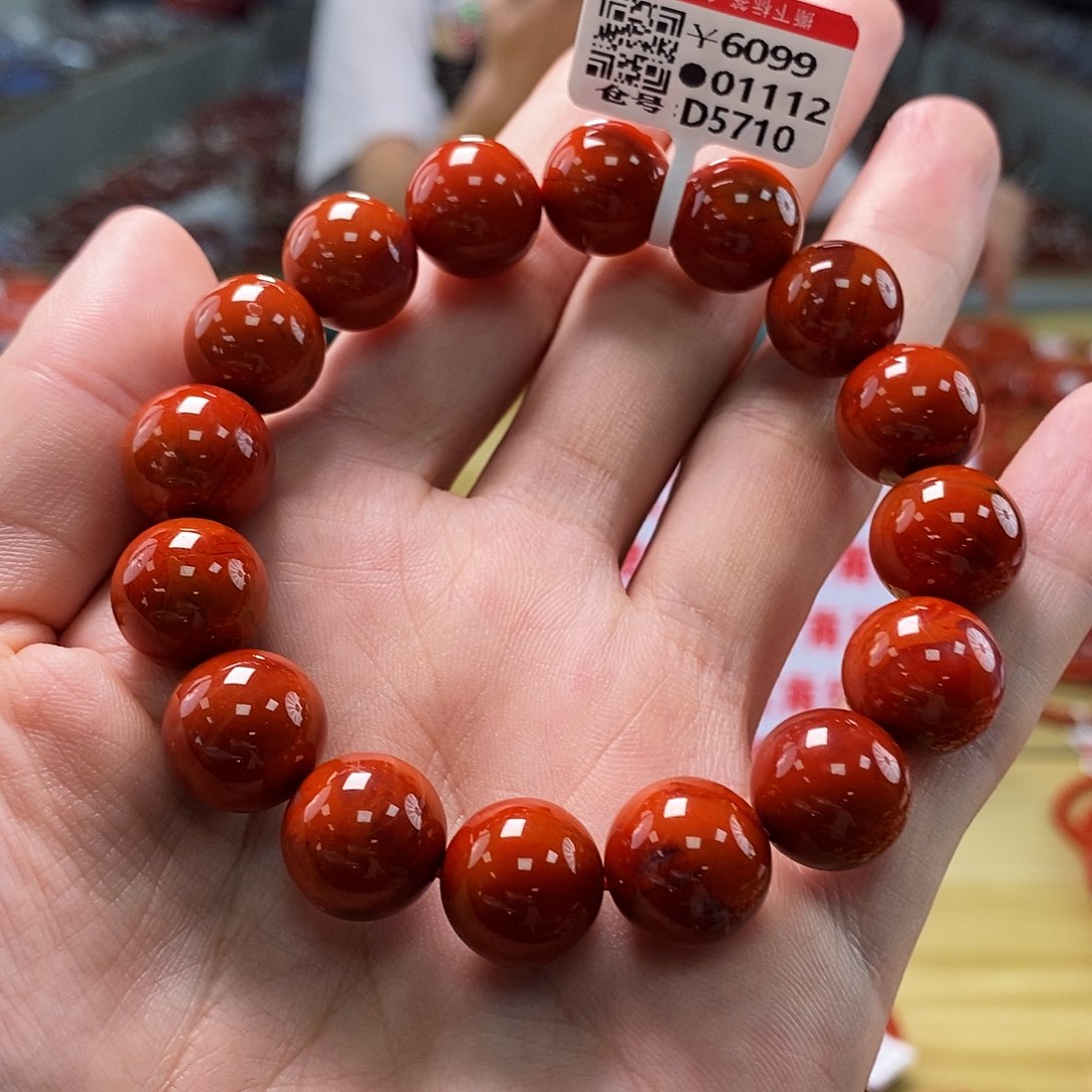 南红玛瑙瓦西  13mm  多样性发一未镶嵌