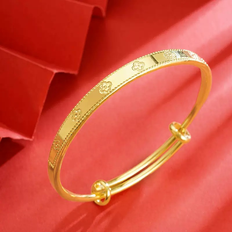 【粉丝专属】18g幸运四叶草手镯女可调节手饰百搭推拉手镯