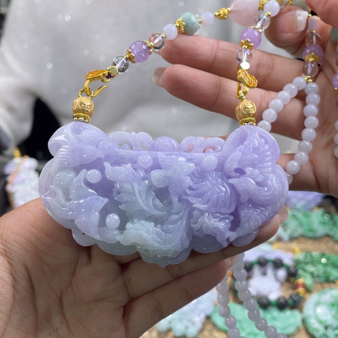 翡翠颈饰未镶嵌代编织