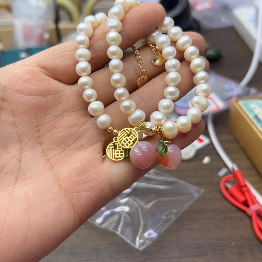 未镶嵌淡水珍珠手串85发一