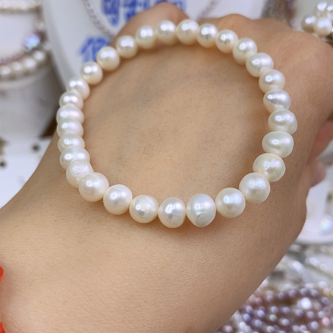 淡水珍珠手绳合金