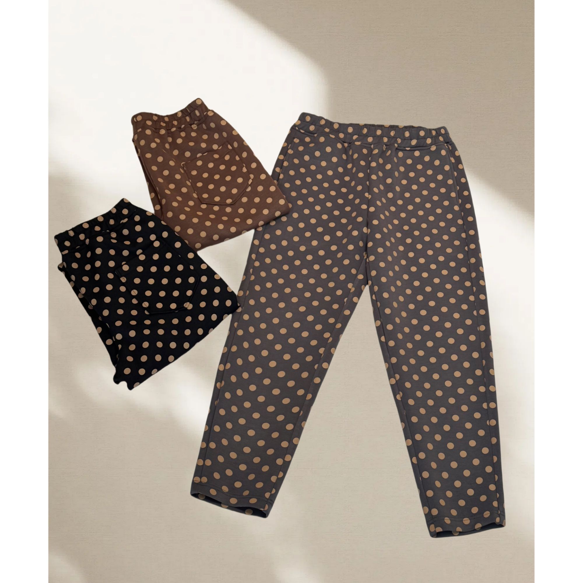 【YANLI】K25003春日休闲弹性波点九分裤