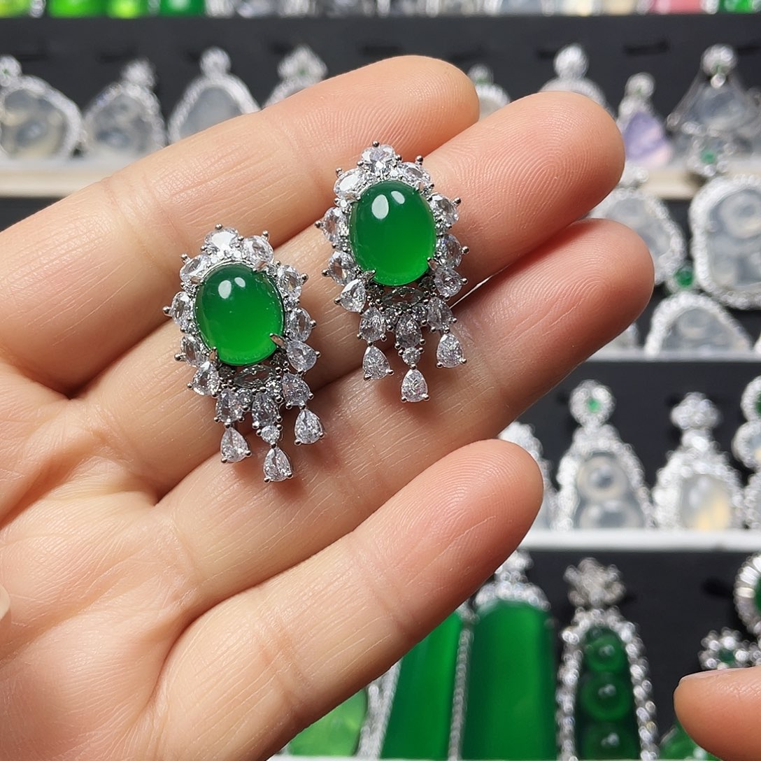 玛瑙/玉髓耳钉合金