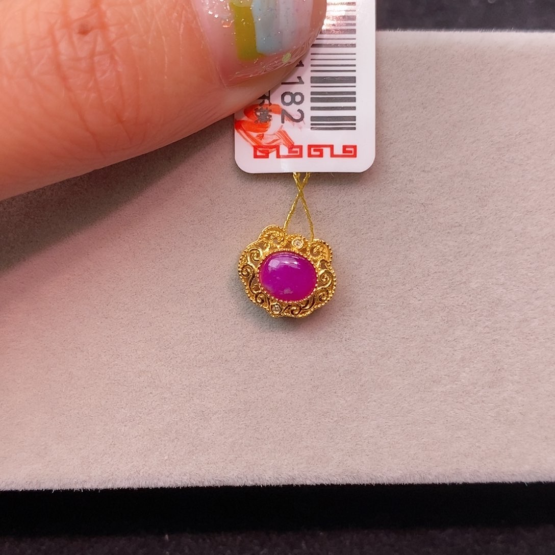 苏纪石（舒俱来）18K金镶嵌吊坠(不含链)