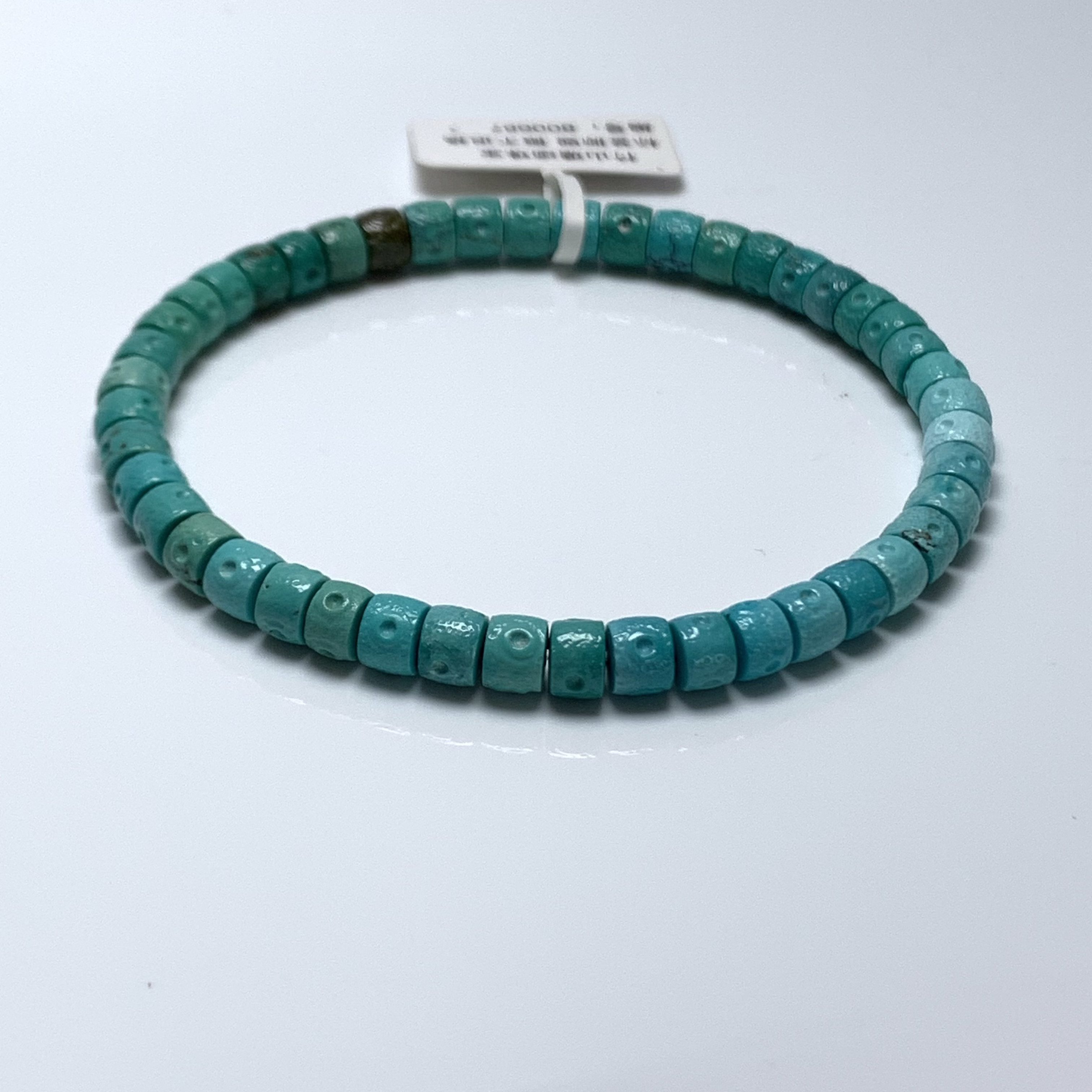 瑭颂湖北竹山原矿高瓷天然炫彩绿松石时尚精美星球直切药片单圈