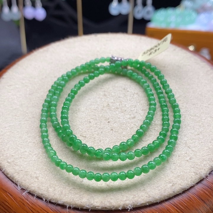 翡翠吊坠(不含链)未镶嵌翡翠冰阳绿项链