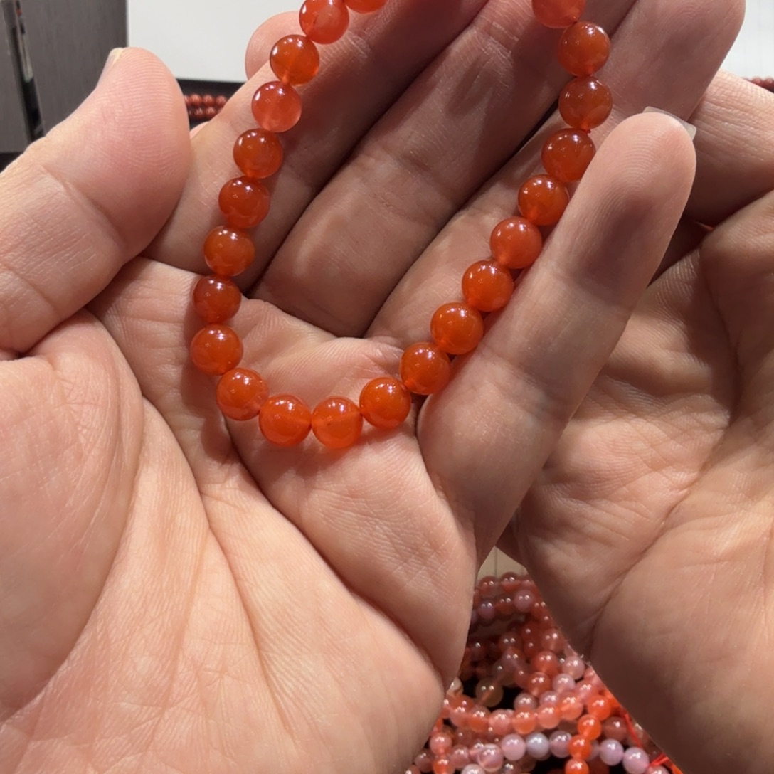 双***好南红玛瑙未镶嵌手链