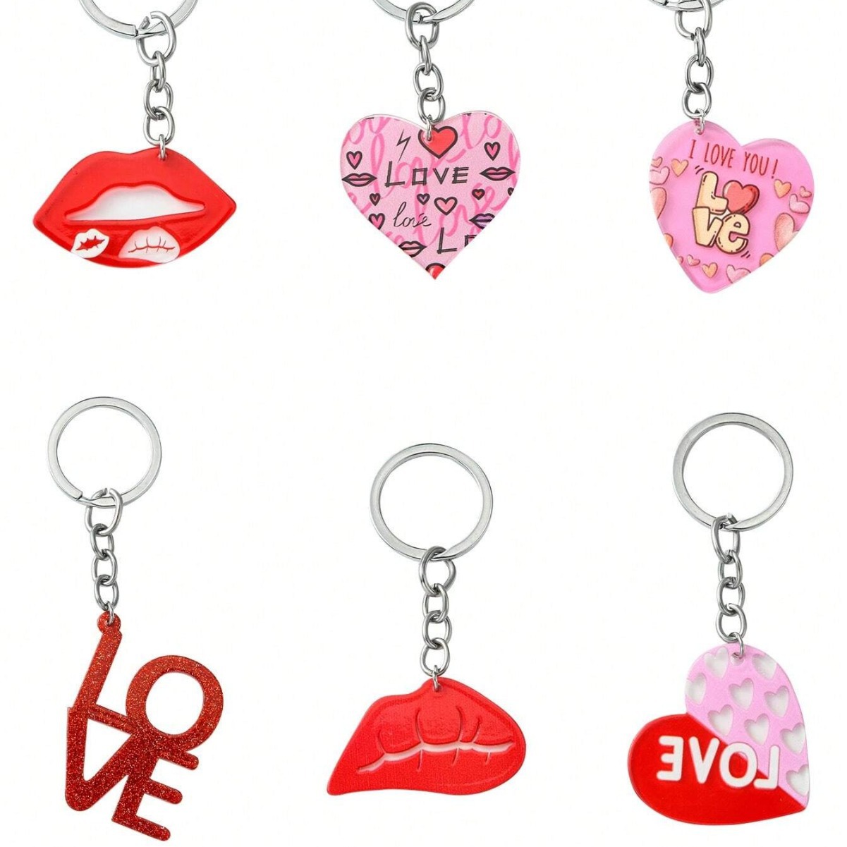 亚马逊热销新款情人节亚克力爱心丘比特寓意少女心钥匙扣创意挂件