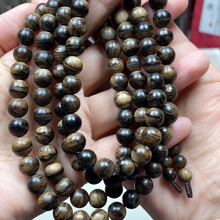 沉香木手串风**裳越南芽庄白奇楠留疤料