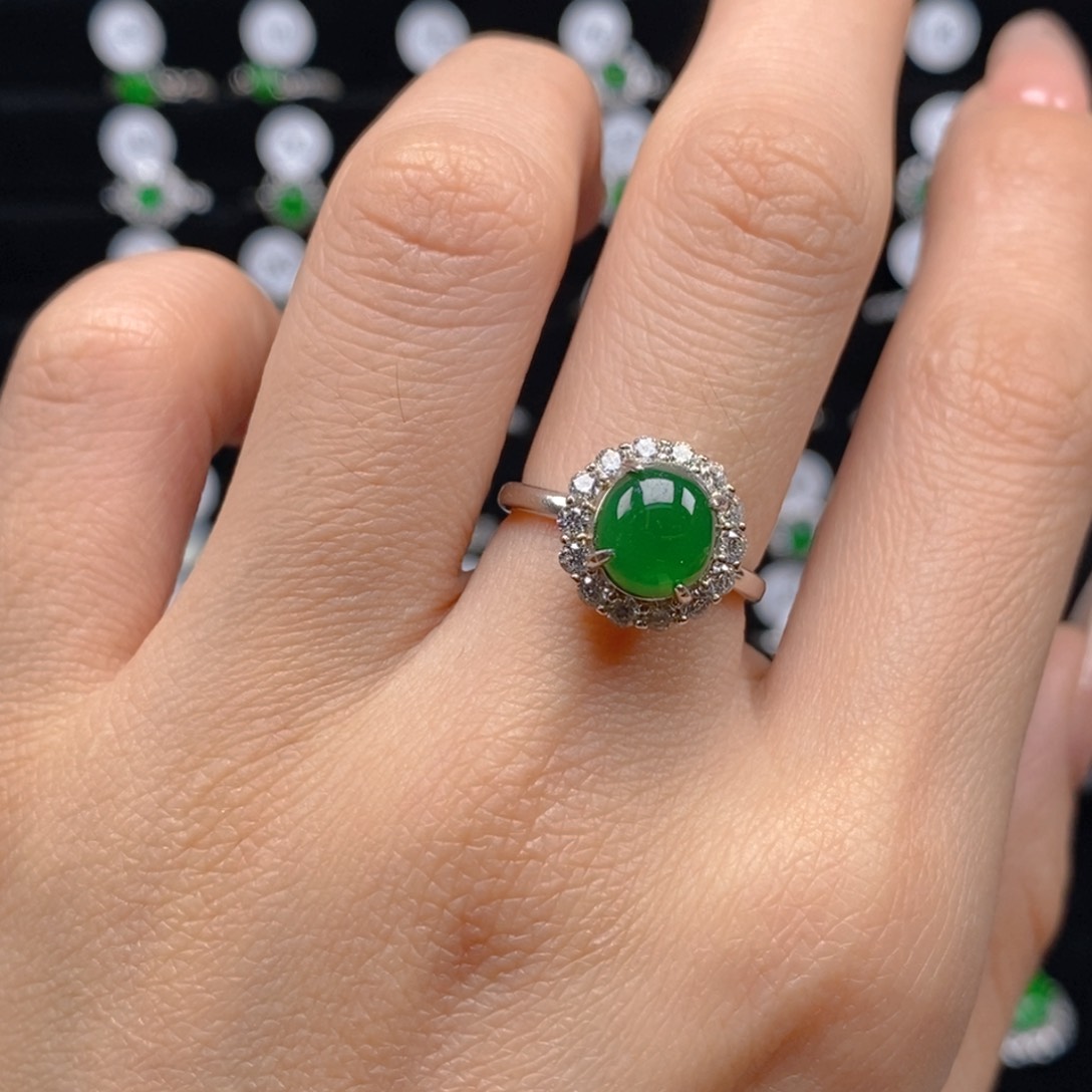 翡翠挂件银S925镶嵌翡翠