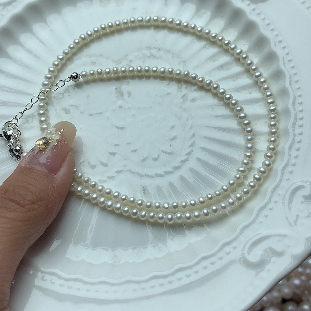 淡水珍珠3mm未镶嵌x16项链