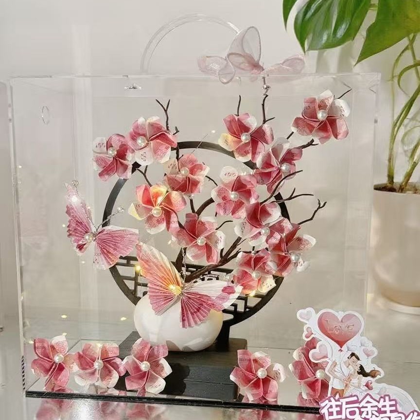 假钞手作|氛围感炸裂！手工练功券花树礼盒，仪式感拉满