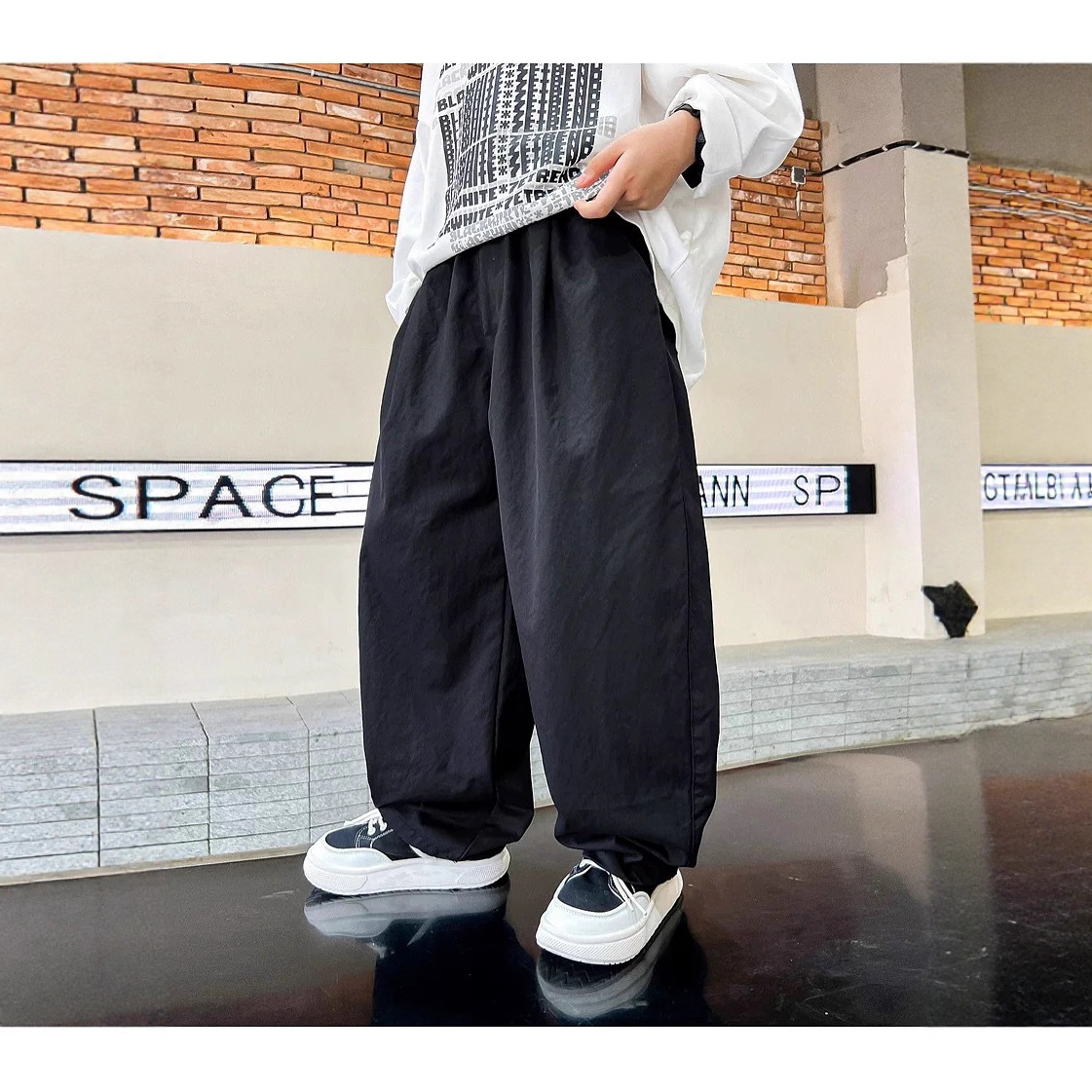 柳柳定制  2025夏季新品中大童净色款速干弯刀裤  3400