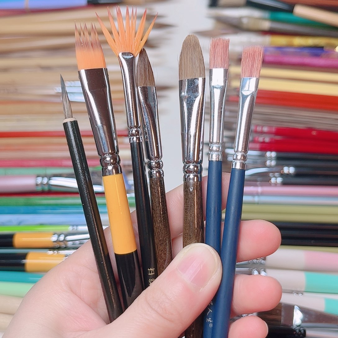 艺笔轩红画笔组合7支