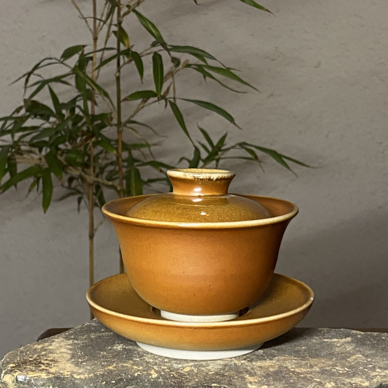 【景德镇 . 迹艺】让茶更好喝.纯手工马尾松纯料柴烧.三才盖碗