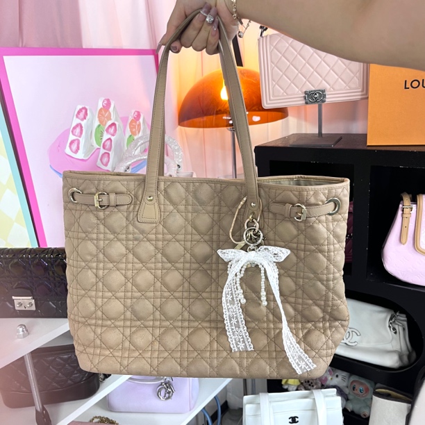 95新 DIOR/迪奥 dior奶茶色托特手拎斜挎包