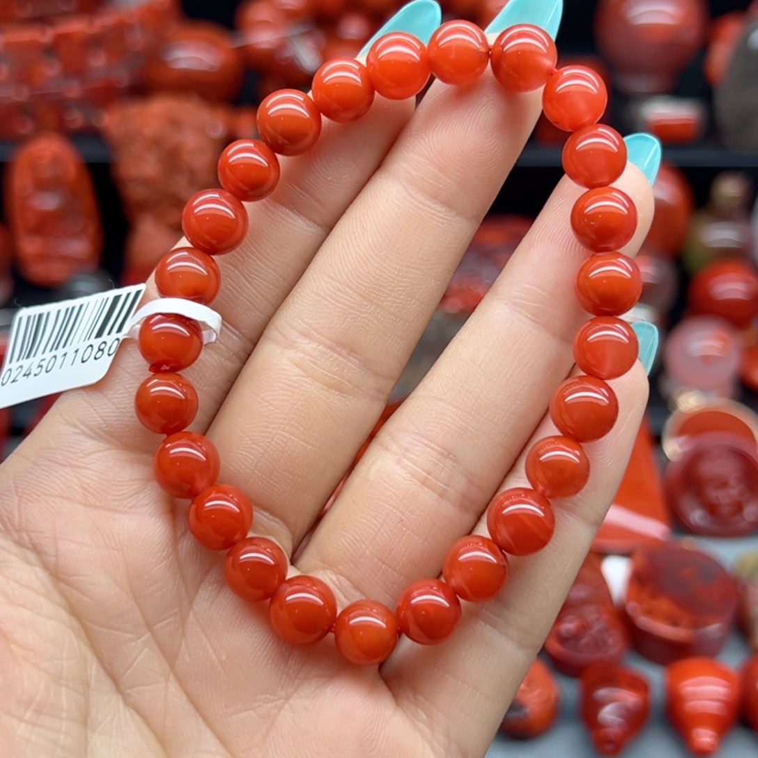 南红玛瑙配饰未镶嵌7.5mm