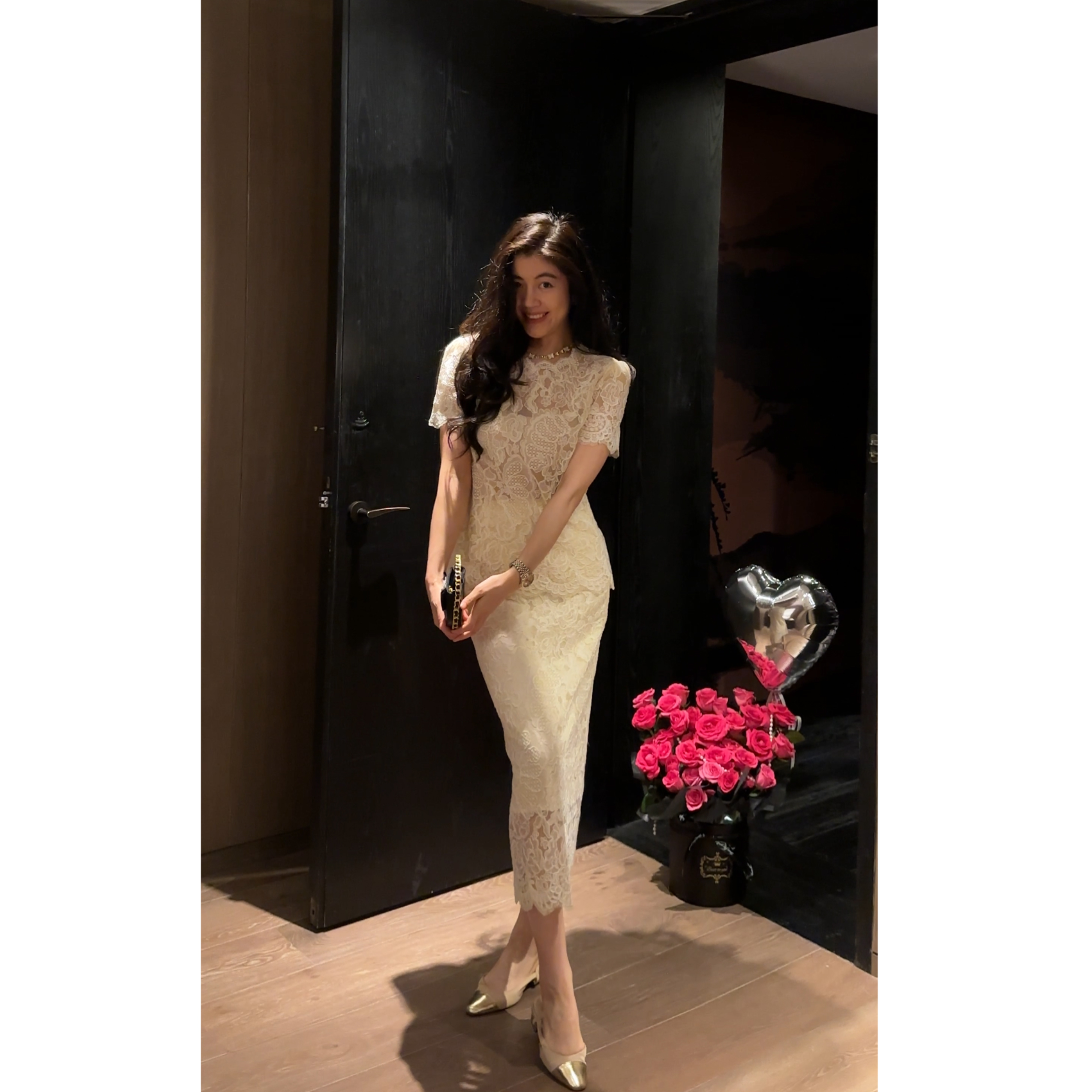 【N·COU】25夏新款轻奢【名门望族】法式蕾丝钩花两件套DY60558