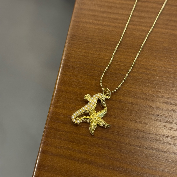 铜合金项链 GULUM 1004 海星海马海边风简约设计项链