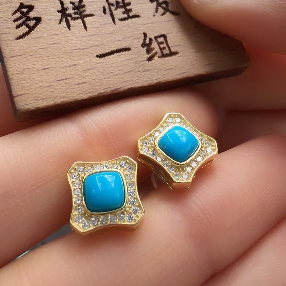 绿松石银S925镶嵌颈饰