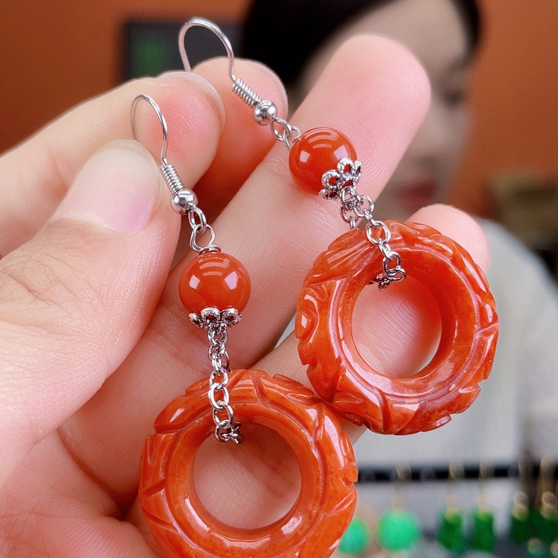 翡翠未镶嵌耳饰饰品