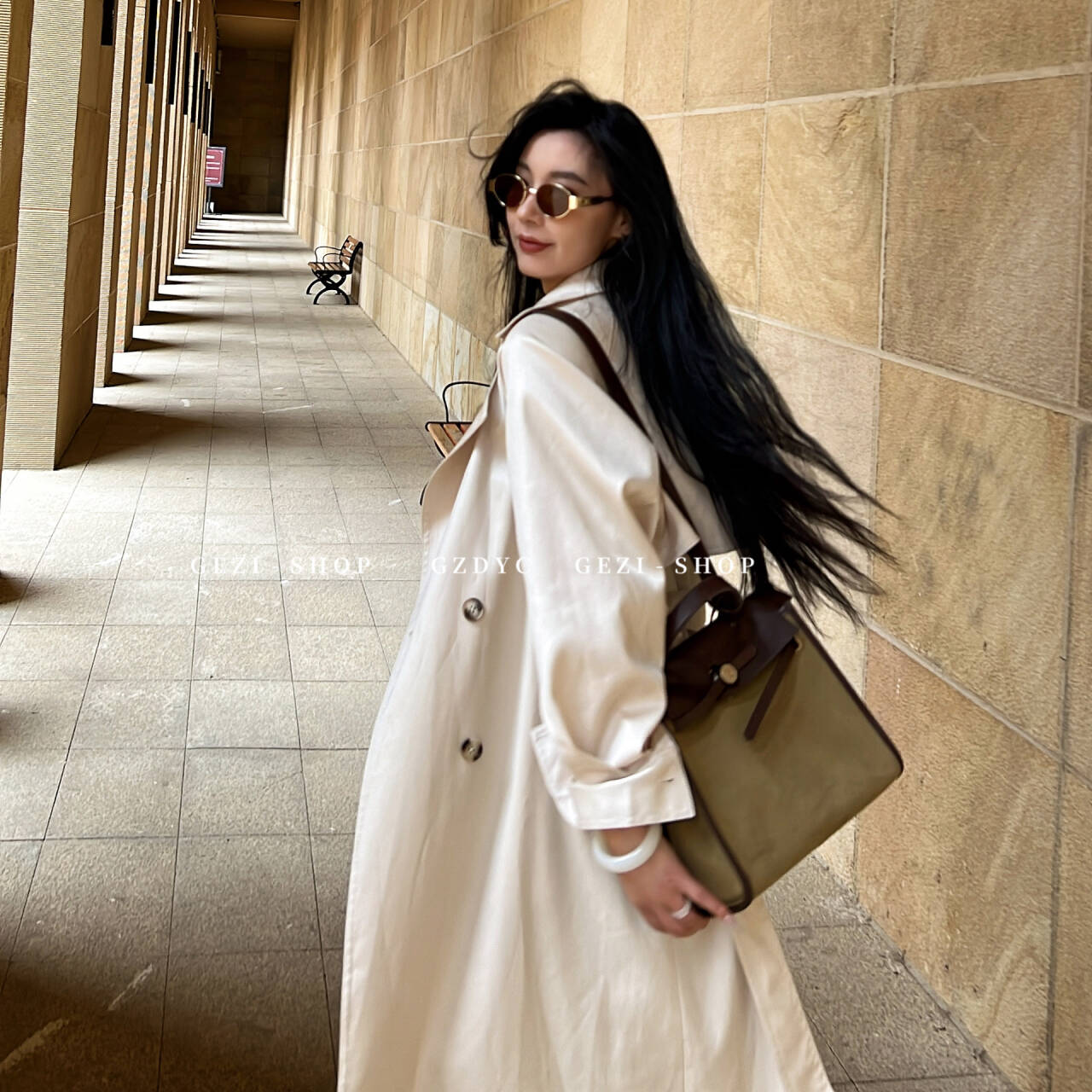【鸽子的衣橱】|西雅图|春秋气场品质女装中长款轻奢风衣优雅缎面