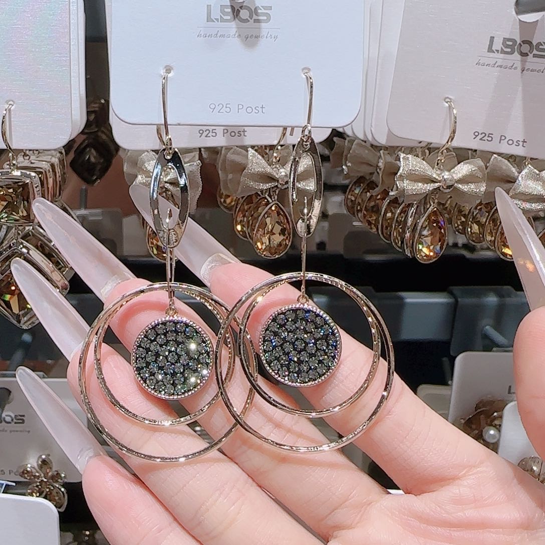 锆石铜合金925银耳环