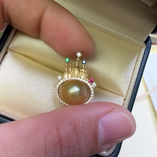 吊坠(不含链)银S925镶嵌海水珍珠