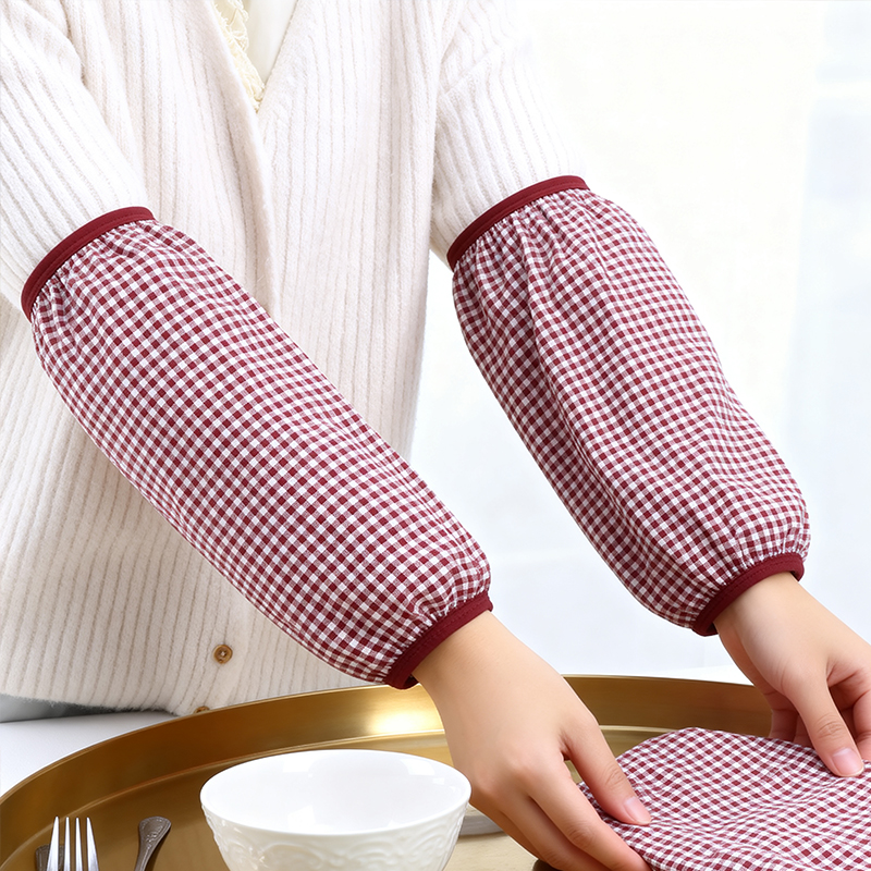 【清款超值，入手不亏】格子袖套女士袖口长款羽绒服专用防脏套袖