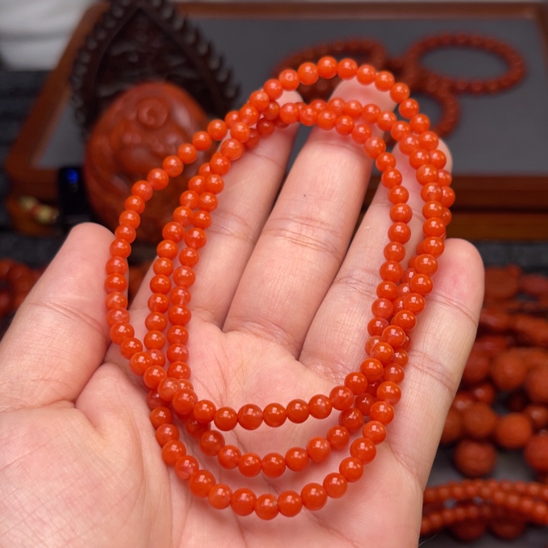 南红玛瑙卡4毫米➕未镶嵌