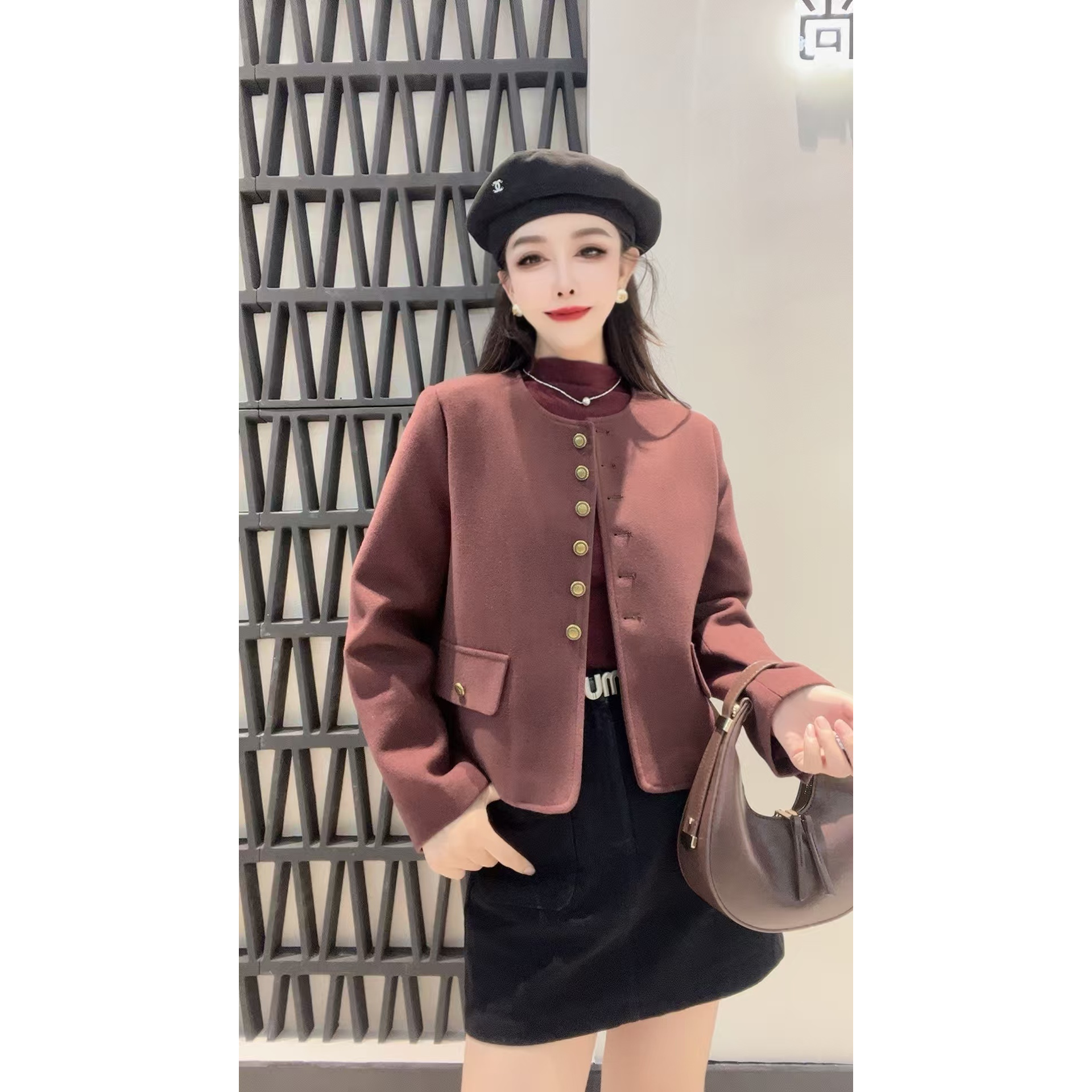 9169 新款圆领小香风单排扣简约百搭 外套 YS三楼