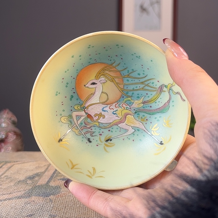 摆件景德柴烧茶杯多人