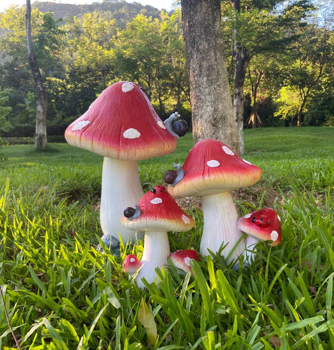 蘑菇摆件花园庭院阳台花园装饰露台造景户外家居装饰